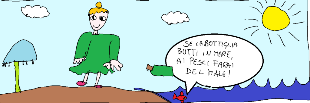 Se la bottiglia butti a mare ai pesci farai del male.