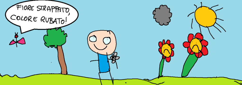 Fiore strappato, colore rubato.