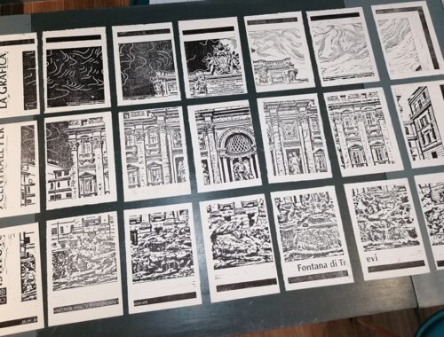 stampa fontana di Trevi