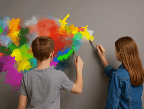 ragazzi che dipingono